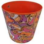 Jaren 70 Kunststof Vintage Blormpot Prullenbak Pot thumbnail 1