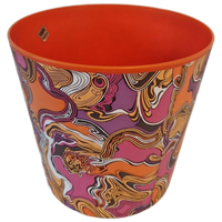 Jaren 70 Kunststof Vintage Blormpot Prullenbak Pot