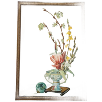 Jaren 40 Vintage Drukprent Achter Glas In Lijst Vintage