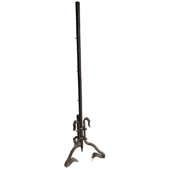 Brutalist Wrought Iron Sculpture Stand 1