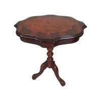 Vintage Italiaanse Notenhout Wijntafeltje Bijzet- Plantentafel Met Inlay