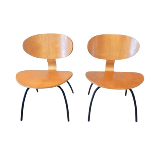 Vintage Plywood Fauteuil Stoel Design Jaren 80 IKEA 1