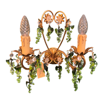 Set Capiz Schelpen Wandlampen Met Druiven Van Murano Glas