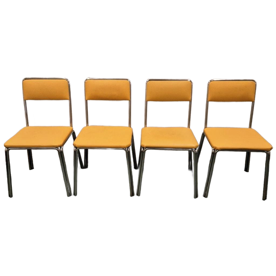 4 Vintage Eetkamerstoelen 4 Retro Stoelen Buizenframe 60' 1