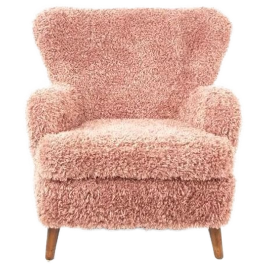 Vintage Fauteuil Nieuw Gestoffeerd Roze Doodle 1