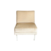 Vintage Loungefauteuil Roomwitte Velvet Jaren 60/70