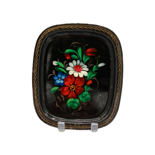 Handbeschilderd Dienblad Metaal Bloemdecor 1