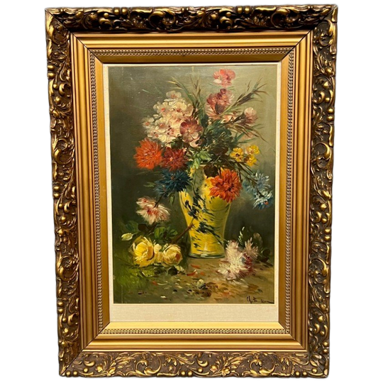 "stilleven Met Bloemen". Olieverf Op Doek. 1