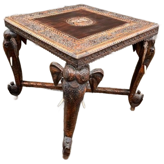 Summer Sale! Antieke Anglo Indian Olifant Tafel Vintage 1