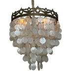 2 Beschikbaar Vintage Schelpen Hanglampen Brons Frame Vintage thumbnail 1