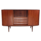 Vintage Deens Teak Houten Wandkast | Dressoir | Highboard thumbnail 1