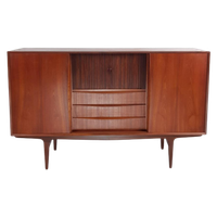 Vintage Deens Teak Houten Wandkast | Dressoir | Highboard