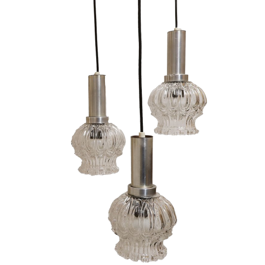 Vintage Cascade Lamp Glazen Kelk Vorm Kappen, Jaren '60 1