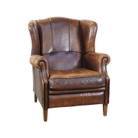 Karakteristieke En Comfortabele Schapenleren Oorfauteuil Met Een Prachtig Patina