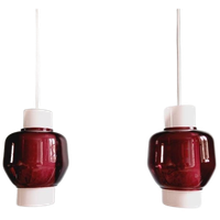 Scandinavisch Amethistglas Met Dubbele Ophanging, 1960