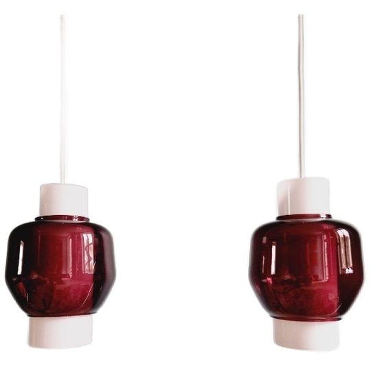 Scandinavisch Amethistglas Met Dubbele Ophanging, 1960 1
