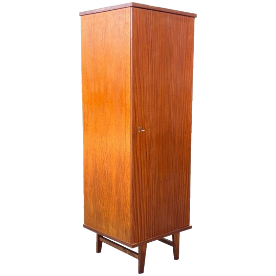 Vintage Compacte Kledingkast Wandrobe Jaren 60 Teak Kast 1