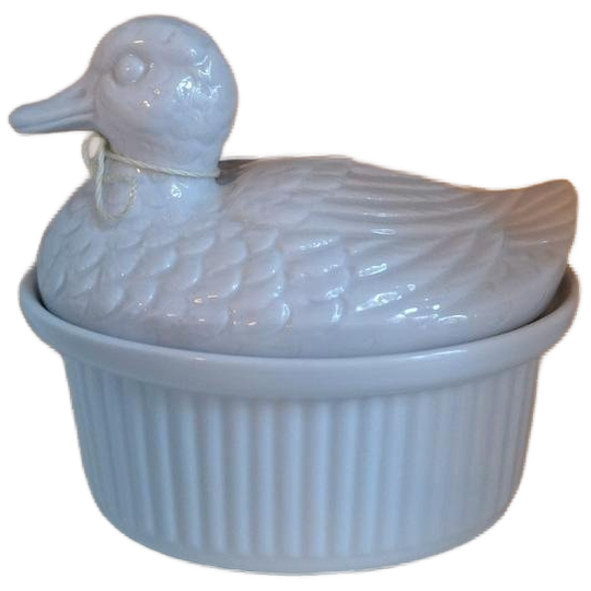 Vintage Terrine, Porseleinen Eend, Paté Stolp Met Deksel 1