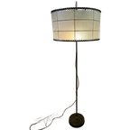 Vintage Staanlamp Met Kap Perkament & Leder Jaren 60 thumbnail 1