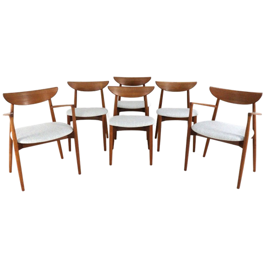 Set 4+ 2 Harry Ostergaard Voor Randers Mobelfabrik Stoelen Vintage Gestoffeerd 1