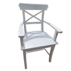 Set Van 6 Cross Back Landelijke Armstoelen thumbnail 1