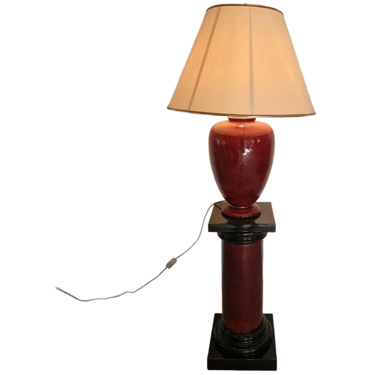 Louis Drimmer Voor Rodez Pilaar Met Tafellamp Keramiek. 1