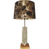 Unique Brutalist Table Lamp - Silver-plated Aluminum - Willy Luyckx For Aluclair - 1960s