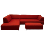 Leolux Faya Lobi Hoekbank + Hocker (rood) – Np: €8.000 thumbnail 1
