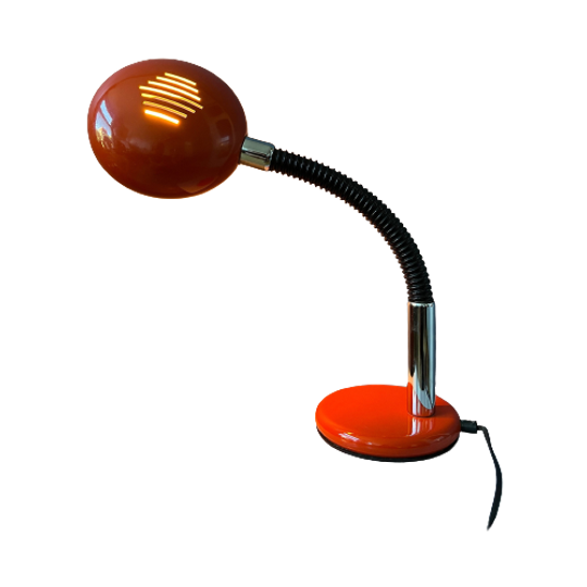 Rode Flexibele/verstelbare Mid Century Space Age Ufo-tafellamp 1