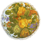 Rond Vintage Kussen Bloemdecor Seventies thumbnail 1