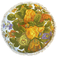 Rond Vintage Kussen Bloemdecor Seventies