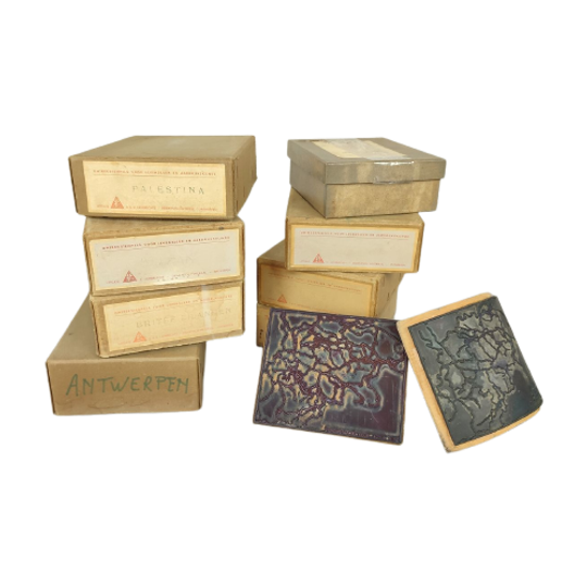 Set Oude Schoolstempels Geografie 1