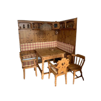 Tiroler Dining Group / Table/ 2 Armchairs /corner Panels And Corner Bench 1950s