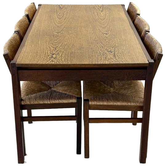 Vintage Wengé Uitschuifbare Eettafel 1