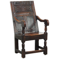 Prachtige Statige Antieke Eikenhouten Wainscot Chair/ Side Chair Uit De 17e Eeuw