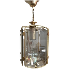Vintage Midden Maat Hang Lamp Met Geslepen Rook Glas Plaatjes thumbnail 1