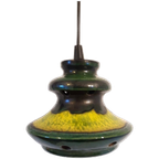 * Vintage Hanglamp Keramieke Lamp Jaren 70 Gele Lamp thumbnail 1