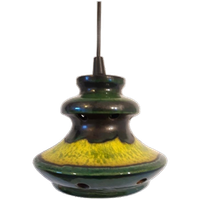 * Vintage Hanglamp Keramieke Lamp Jaren 70 Gele Lamp