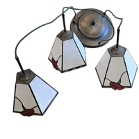 3 Light Chandelier With Glass Shades /art Deco