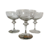 6X Champagne Coupes / Cocktailglazen Kristalglas Vintage