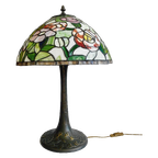 Vintage Mid-century Xl Tiffany Tafellamp Jaren 60 Bloemen thumbnail 1