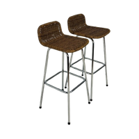Set Of 2 Vintage Rattan Stools