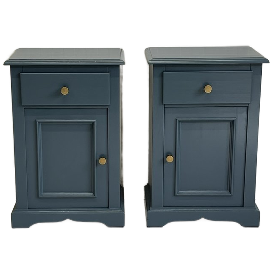 Set Blauwe Restyle Nachtkastjes Slaapkamer Vintageblue 1