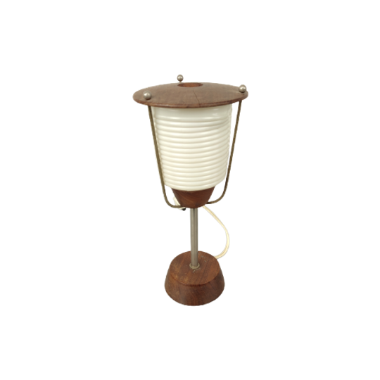 Vintage Teak Houten Tafellampje 1