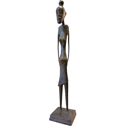 African Bronze Figure Sculpture 1970s 1