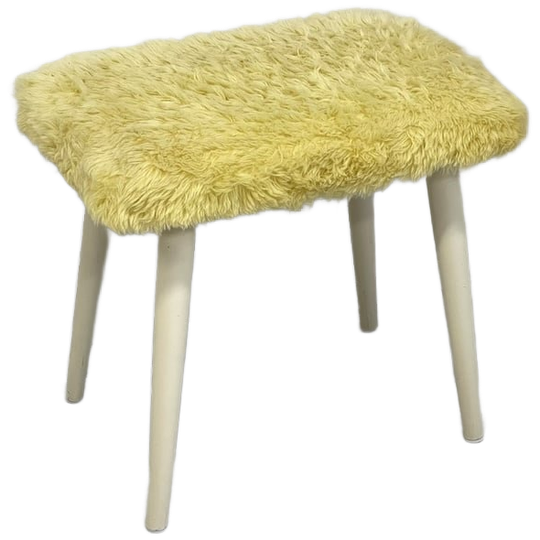 Seventies Voetenbank Vintage Teddy Poef 1