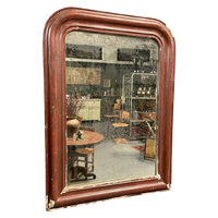 Grote Bordeaux Rode Biedermeier Spiegel