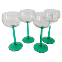 Vintage Luminarc France Wijnglazen Turquoise Groen Set