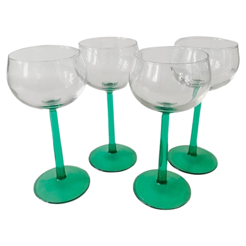 Vintage Luminarc France Wijnglazen Turquoise Groen Set