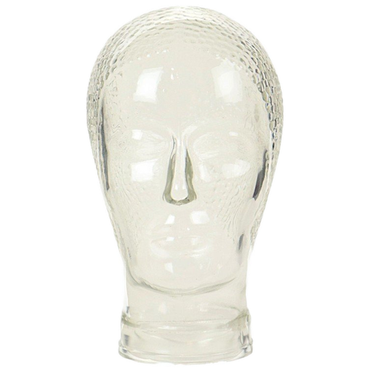 Vintage Glazen Hoofd Etalage Mannequin Koptelefoon Display 26cm 1